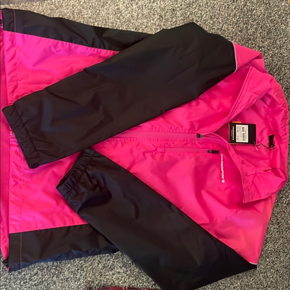 Pink and Black Windbreaker Jacket